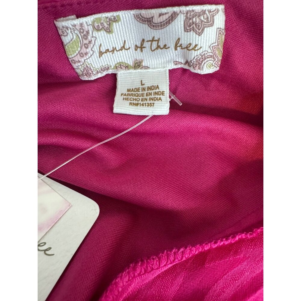 NWT Band Of The Free Large Fuchsia Pink Textured Long Sleeve Mini Dress - Picture 3 of 16